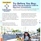"Try Before You Buy: How Pop-Up Projects Lead to Big-time Investments" cover page